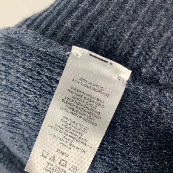 NWT Ann Taylor LOFT One Size Poncho Sweater Blue Ribbed - Picture 8 of 8